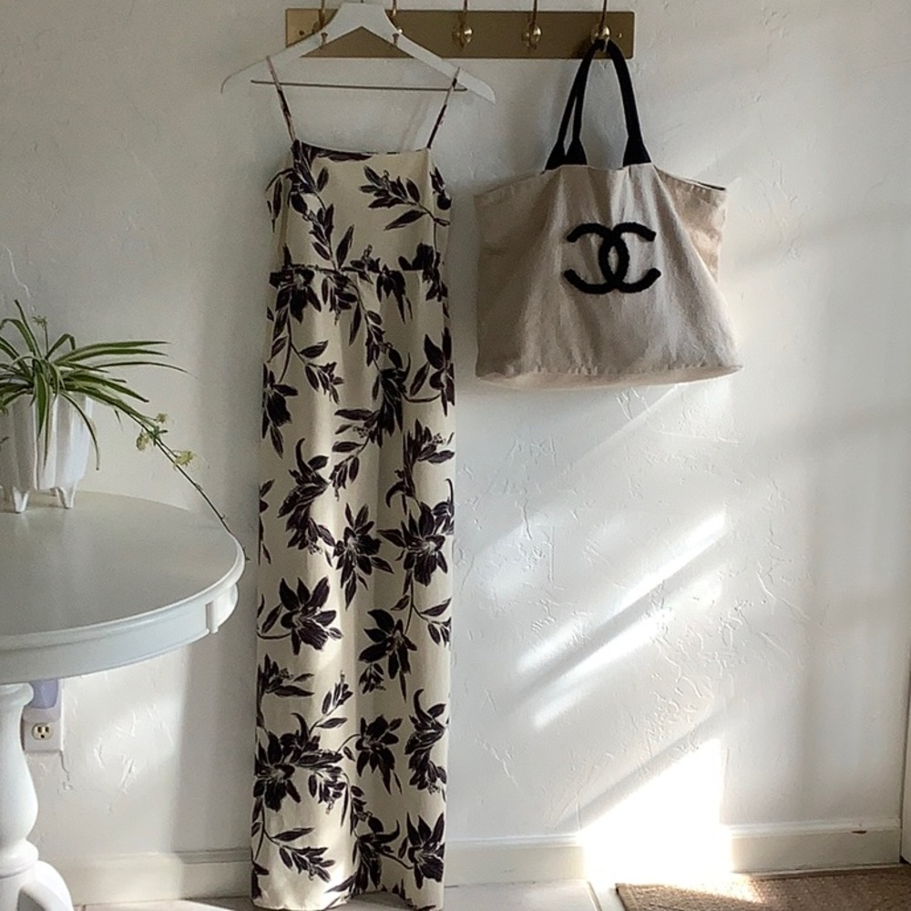 Monteau Black and Cream Floral dress